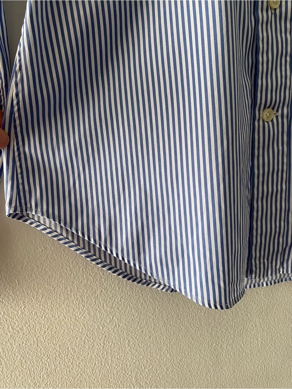 Polo Ralph Lauren Women's Slim Fit Shirt Blue White Stripe Nylon stretch medium - Picture 6 of 15
